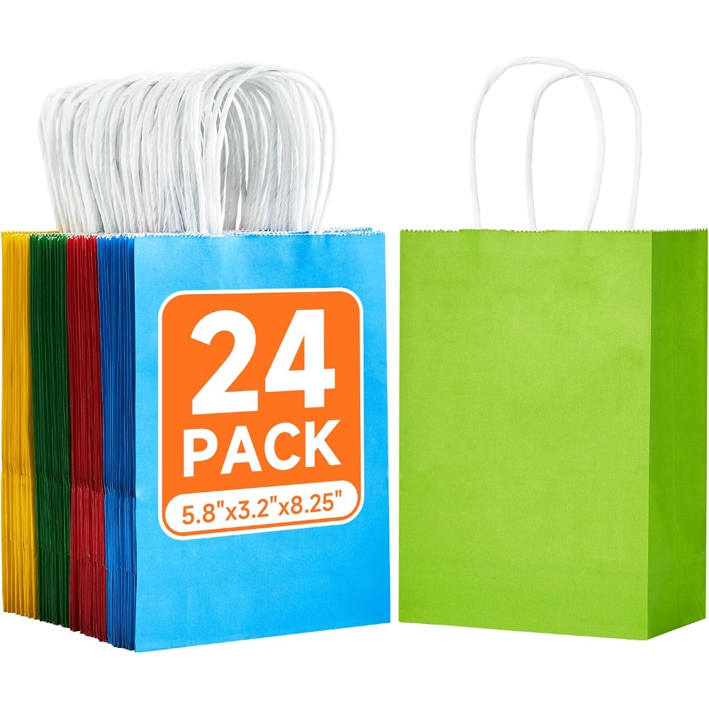 Wedding Supply Bulk - 24 stuks kleine regenboogkleurige kraftpapieren cadeautasjes