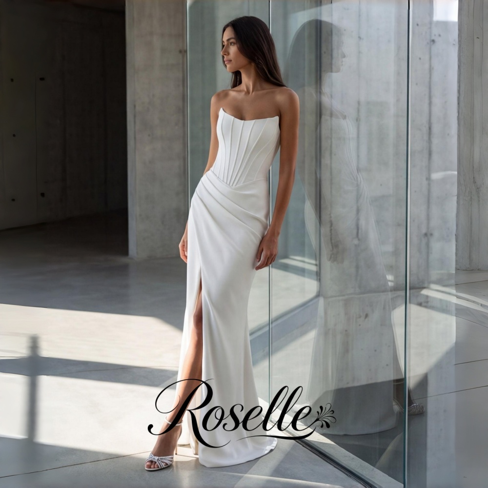Wedding Qw - ROSELLE Zeemeermin Eenvoudige Elegante Trouwjurk Mouwloos