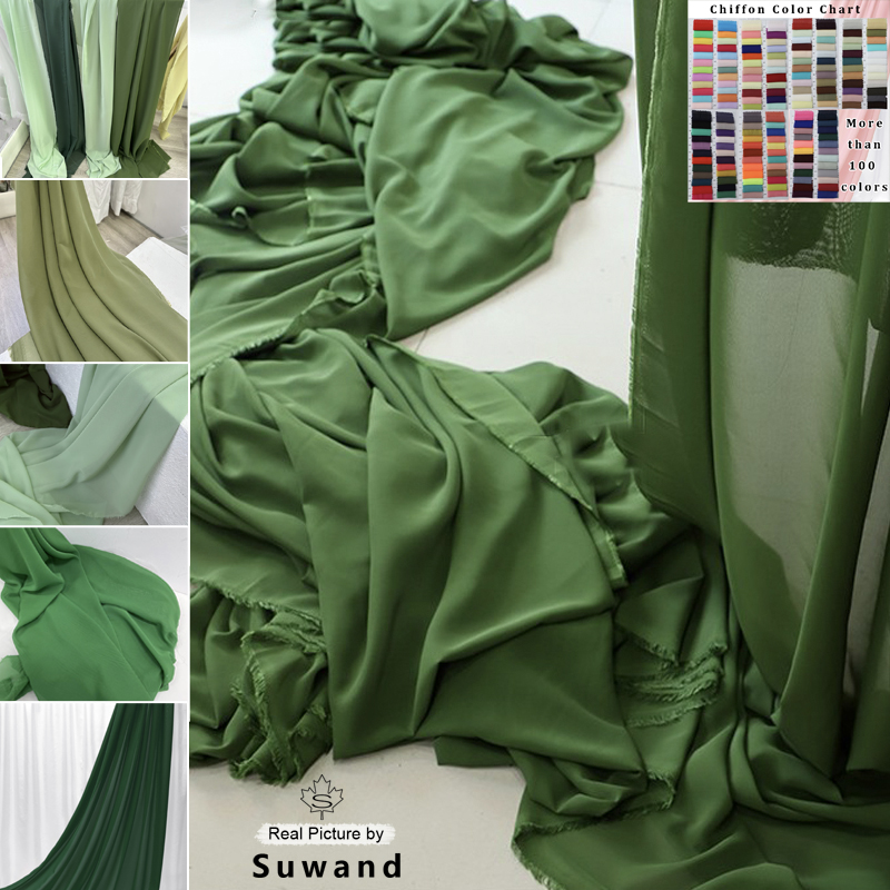 Wedding Backdrop Curtain - Olijfgroen Chiffon Stof Bruids Huwelijksfeest Decoratie