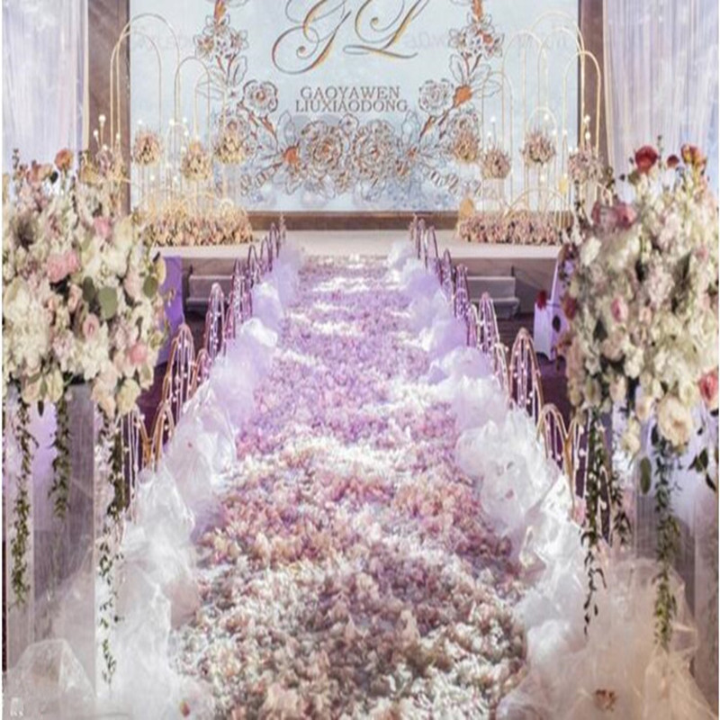 Aisle Runner White - Elegante witte bruiloftdecoratie sneeuwgaren string party