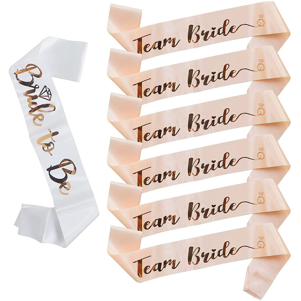 Bride Tribe Sash - 1Set Rose Gold Team Bruid Om