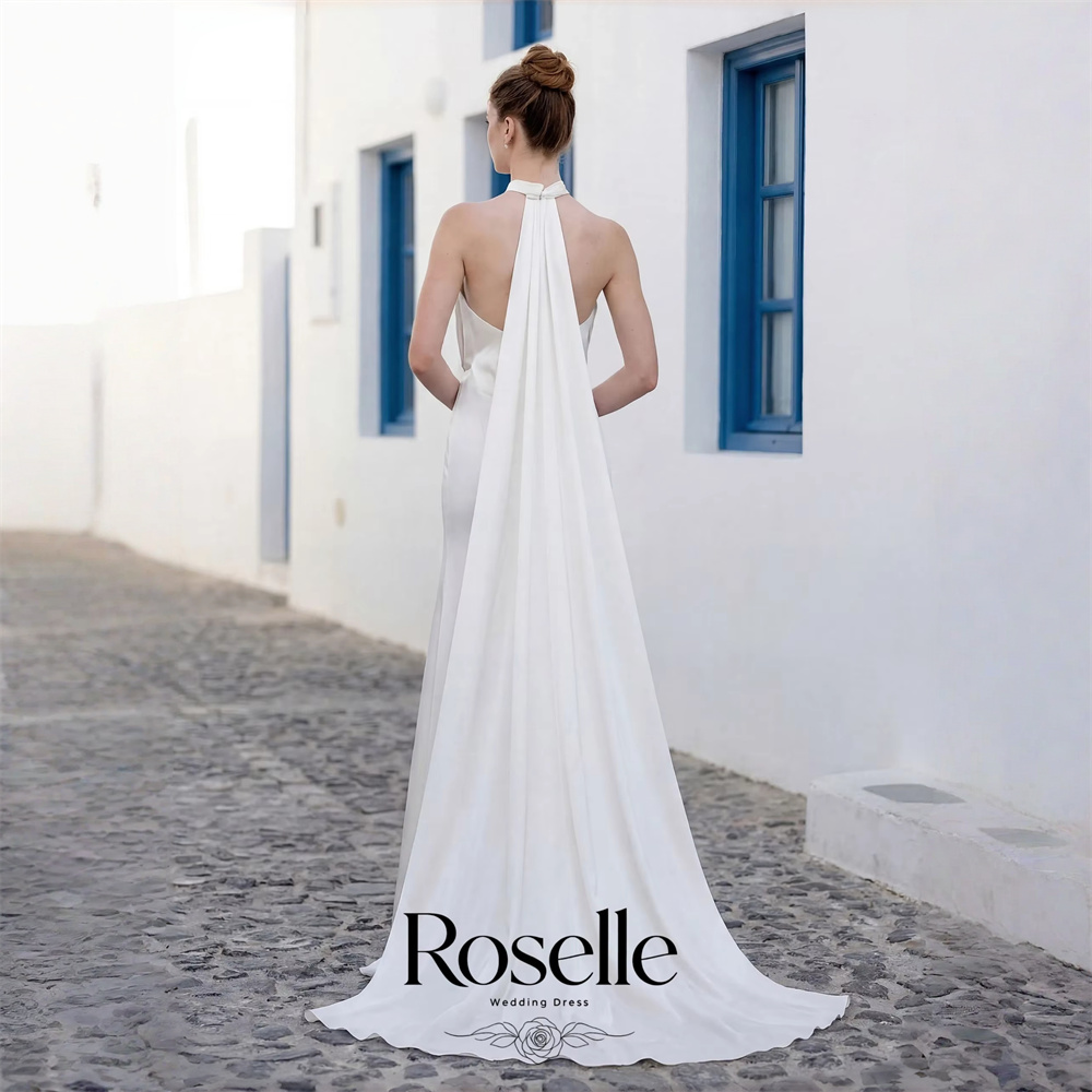 Wedding Qw - ROSELLE Halter Mouwloze Zeemeermin Elegante Trouwjurk