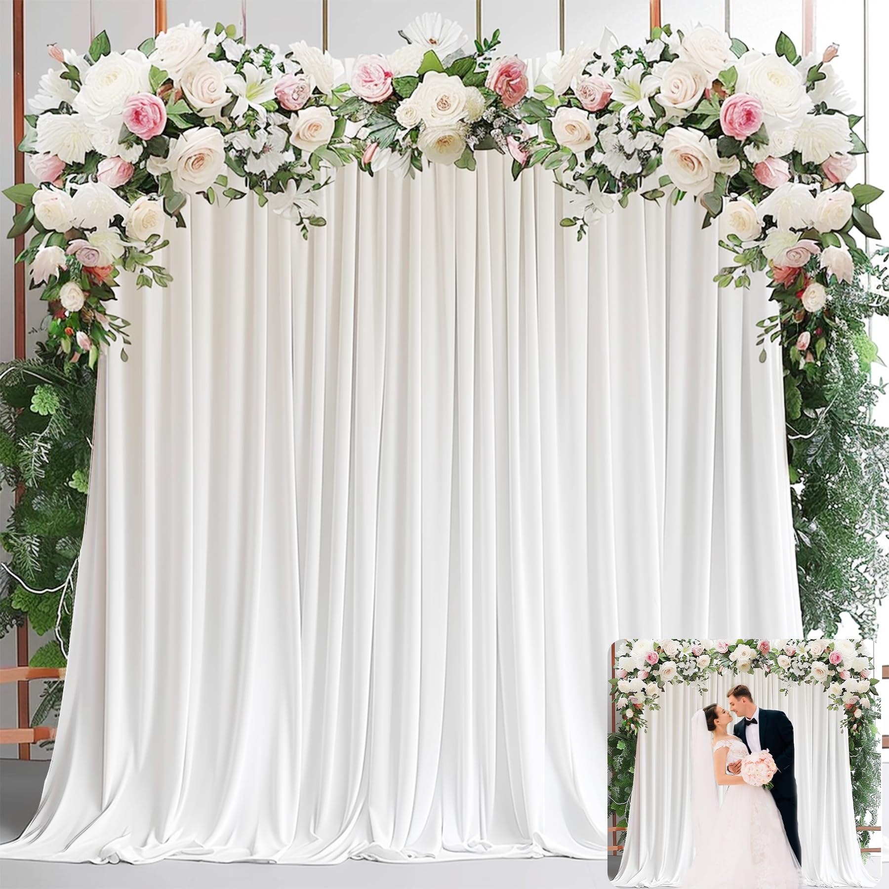 Wedding Backdrop Curtain - Witte achtergrondgordijnen voor feesten - witte