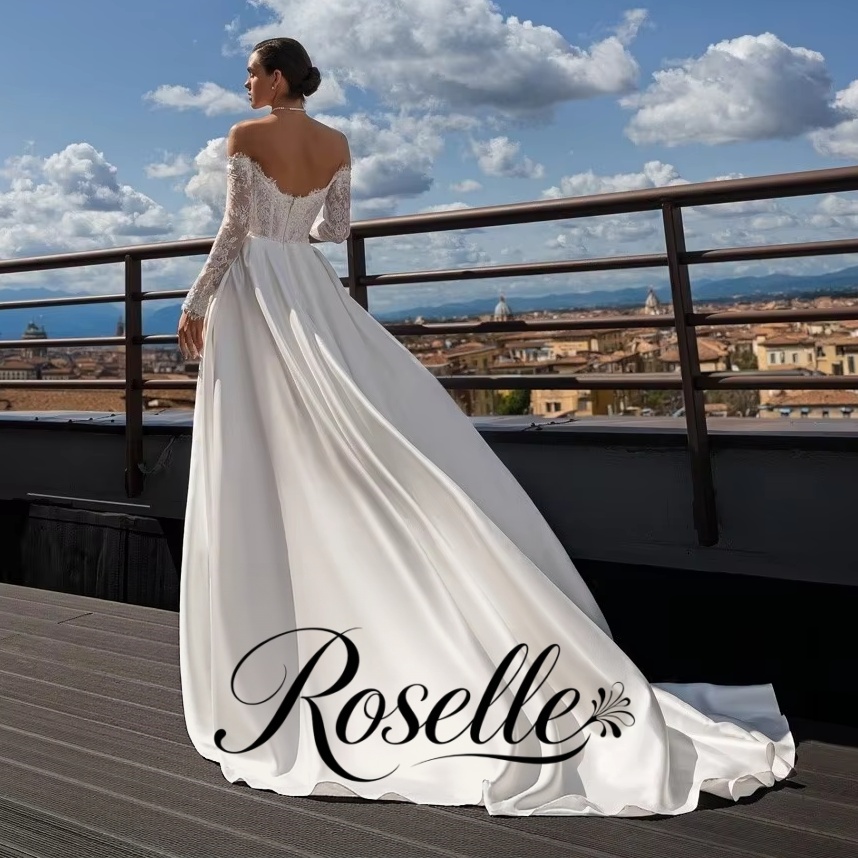 Wedding Qw - ROSELLE Kant A-lijn Prachtige Bruidsjurk Hoge