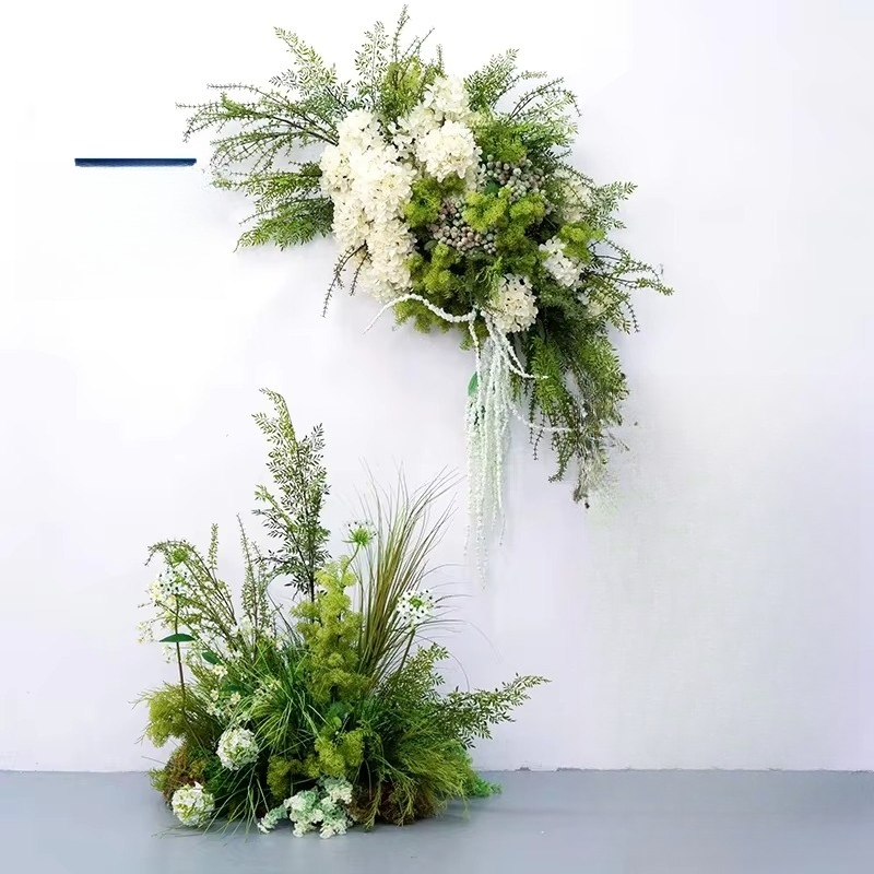 Aisle Runner White - Groene bruiloft decoratie loopbrug nep gras
