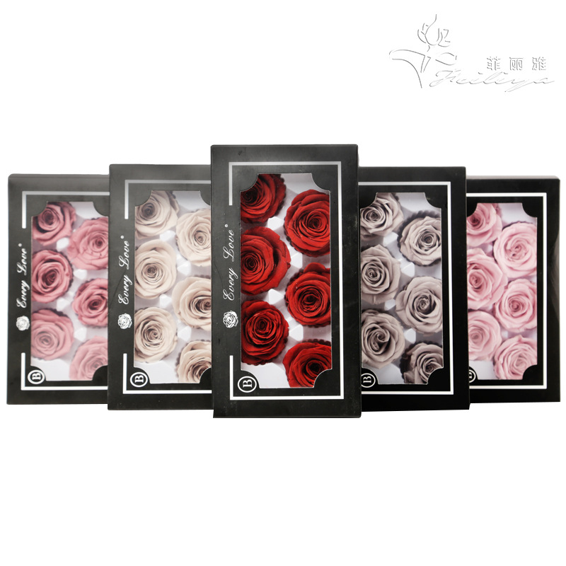 Wedding Supply Bulk - 6 stuks eeuwige rozenbloemhoofdjes, groot, 5-6