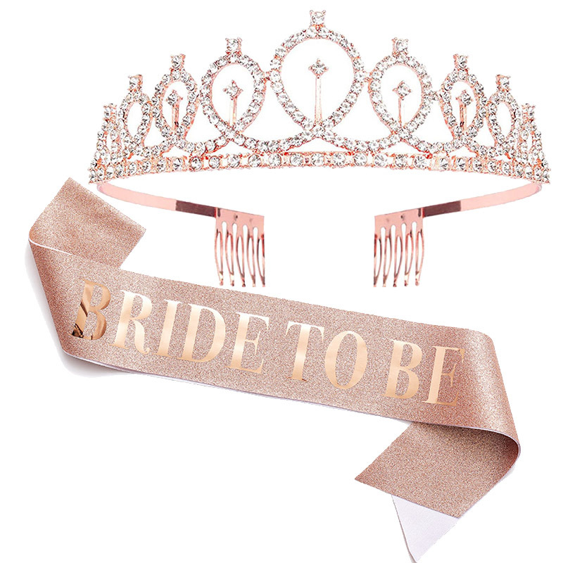 Bride Tribe Sash - 1 set Rose Gold Bruid als
