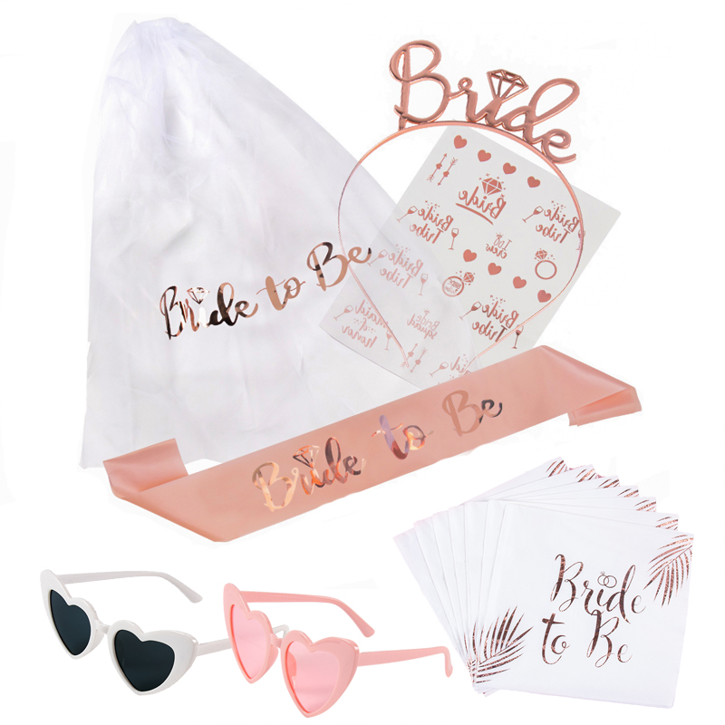 Bride Tribe Sash - Vrijgezellenfeest Bruid om Sjerp Sluier Tiara