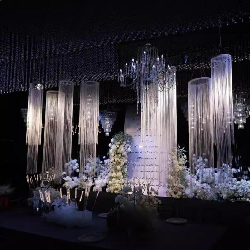 3 STKS Wit Gecodeerde Lijn Gor - Wedding Backdrop Curtain recensie en prijs