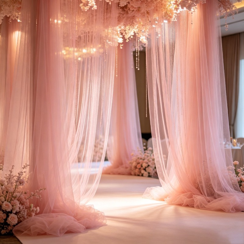 Lichtroze doorschijnende tule  - Wedding Balloon Arch recensie en prijs