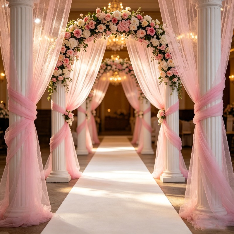 Lichtroze doorschijnende tule  - Wedding Balloon Arch recensie en prijs