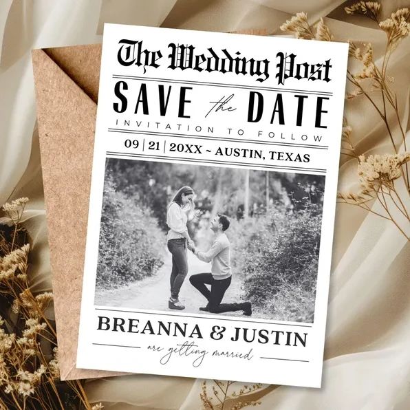 Custom Save The Date Foto Kran - Wedding Supply Business recensie en prijs