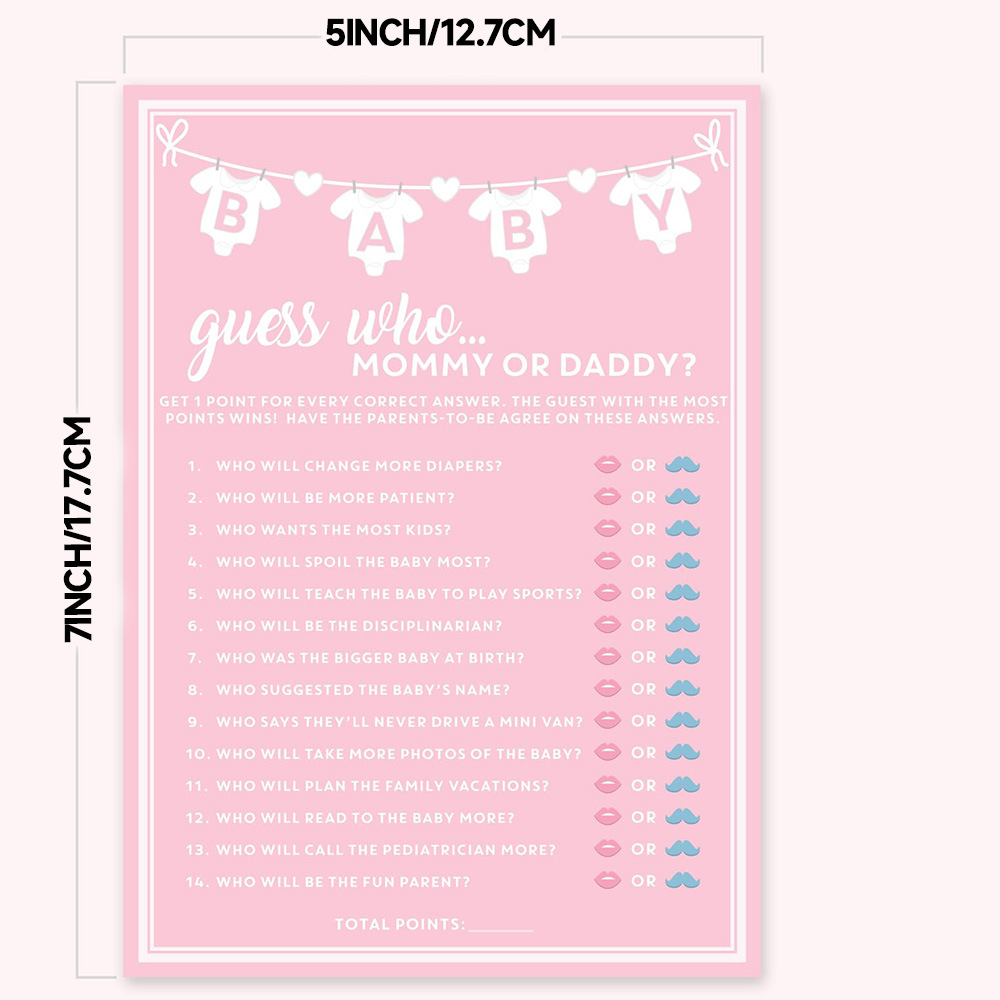 10 stuks Baby Shower Raad Wie  - Wedding Supply Business recensie en prijs