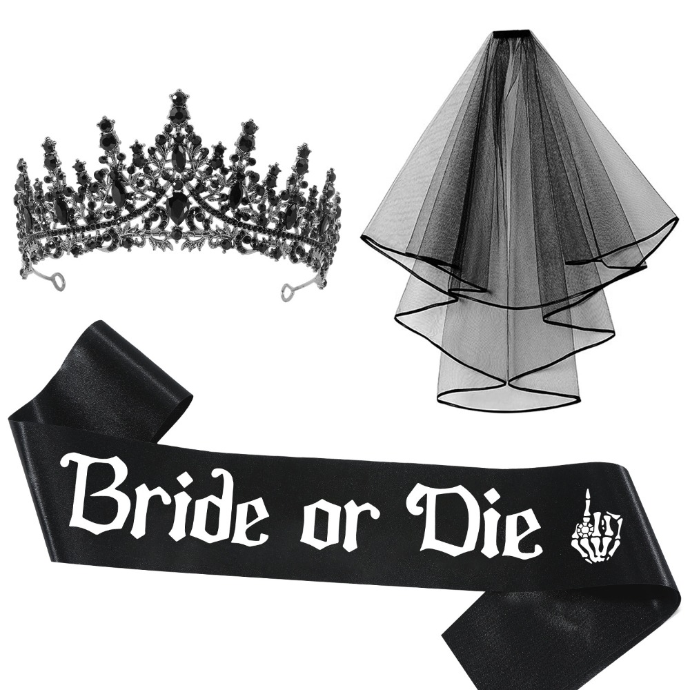 3 stks Gothic Zwart Bacheloret - Bride Tribe Sash recensie en prijs