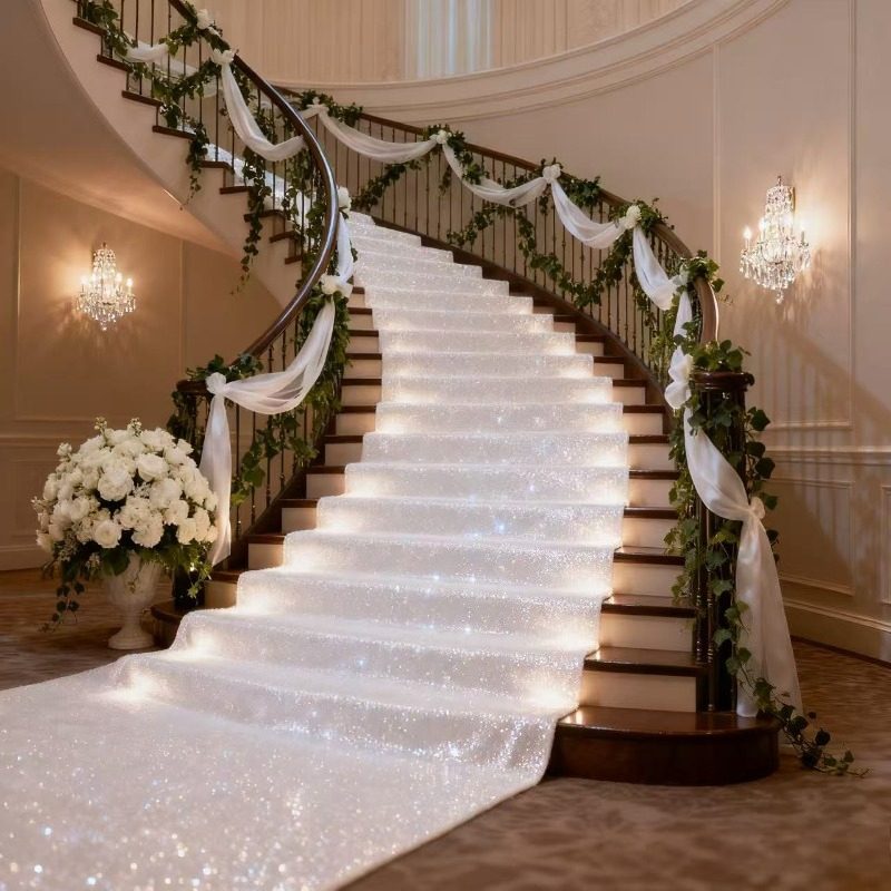 Elegant wit sprankelend huweli - Aisle Runner White recensie en prijs