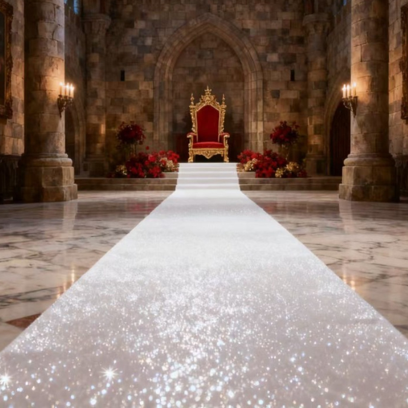 Elegant wit sprankelend huweli - Aisle Runner White recensie en prijs