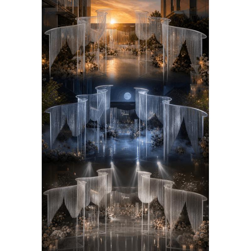 240-300 CM hoge luxe S-vormige - Wedding Backdrop Curtain recensie en prijs